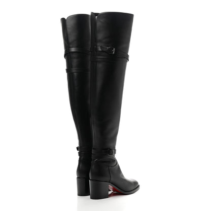 Christian Louboutin Calfskin Karialta 70 Over The Knee Boots 37.5 Black 4 of 11