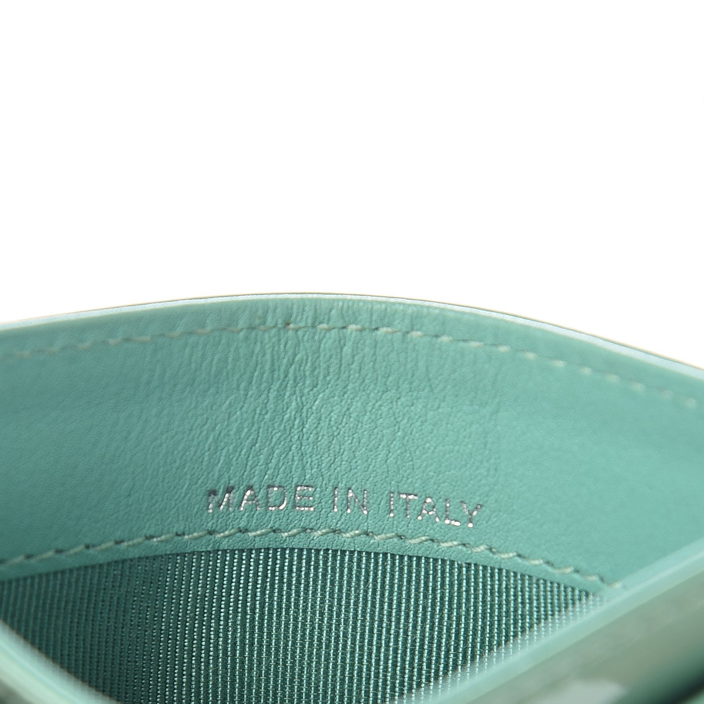 Patent Quilted Card Holder Green