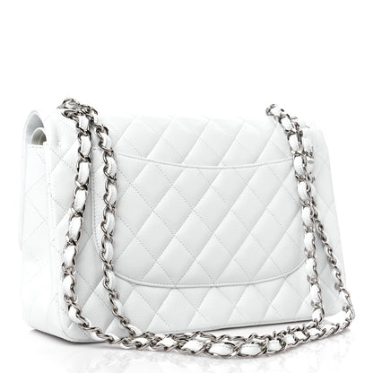 Chanel Caviar Quilted Jumbo Double Flap White 3 of 12