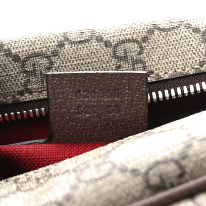 Gucci GG Supreme Monogram Textured Calfskin Square Messenger Bag Beige Ebony New Acero 7 of 10