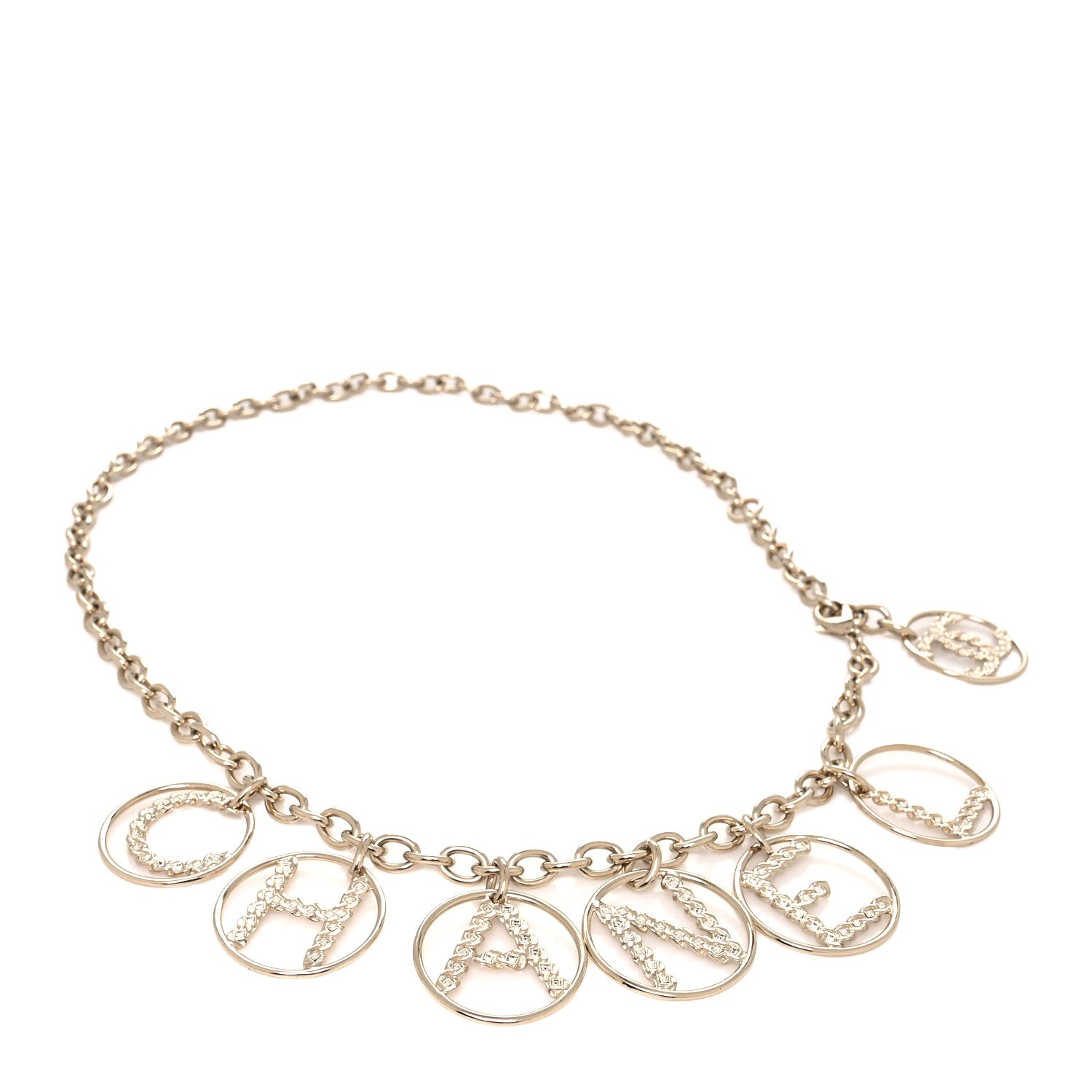 Chanel Metal Strass Crystal Chain Logo Belt Gold 1 of 4