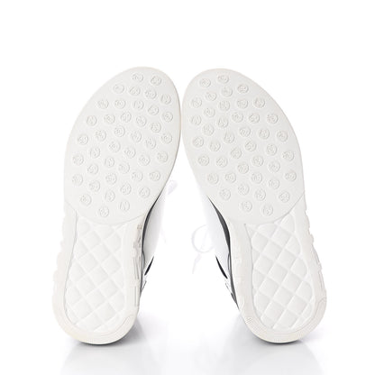 Chanel Suede Calfskin Stretch Fabric CC Sneakers 37 White 6 of 7