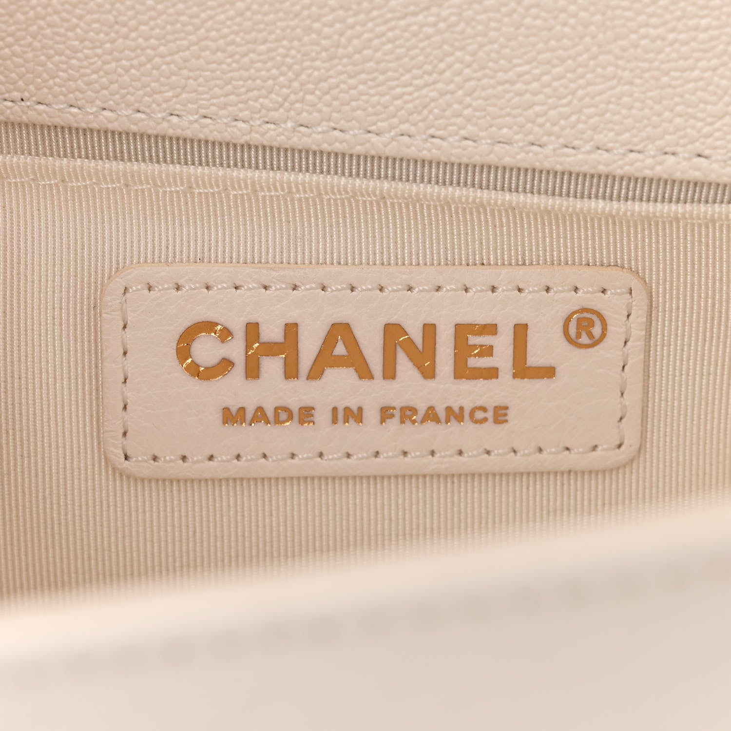 Chanel Caviar Chevron Quilted Small Boy Flap White 6 of 10