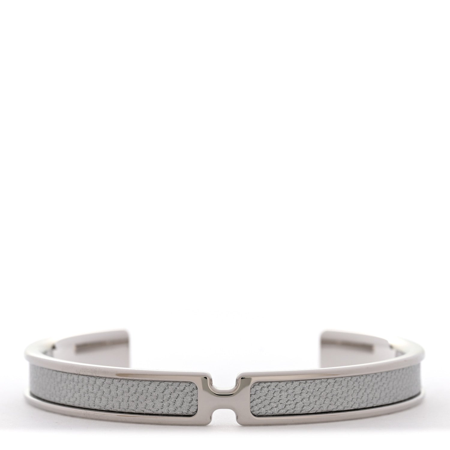 Hermes Metallic Chevre Chamkilight Olympe Bracelet T2 Silver 1 of 5