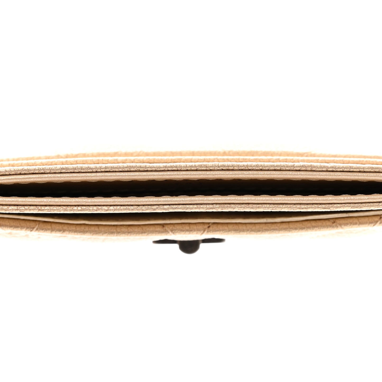Metallic Grained Calfskin Quilted Reissue Card Holder Gold