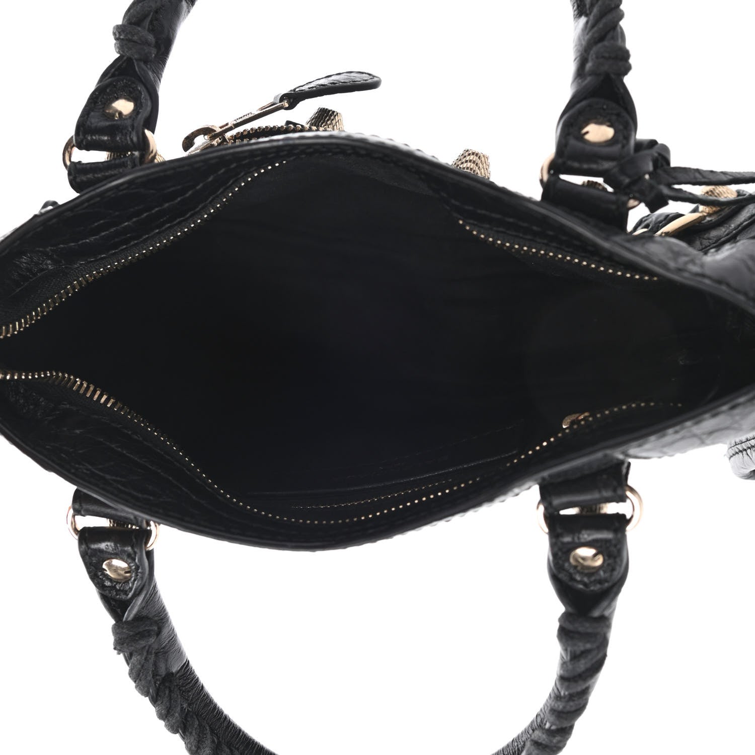 Balenciaga Calfskin Crocodile Embossed Giant 12 Gold Hardware Mini City Black 4 of 8