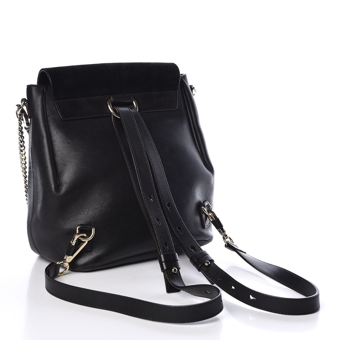 Suede Calfskin Medium Faye Backpack Black