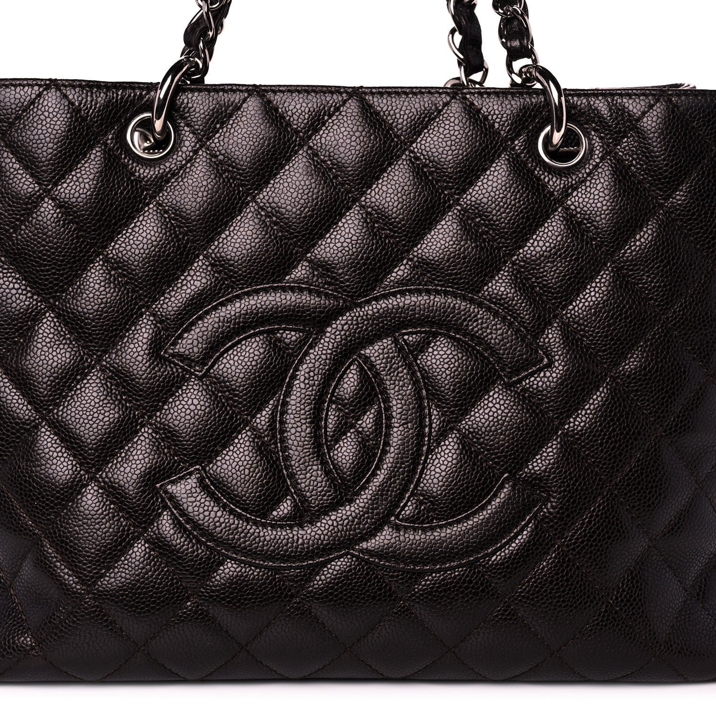 Caviar Quilted Grand Shopping Tote GST Black
