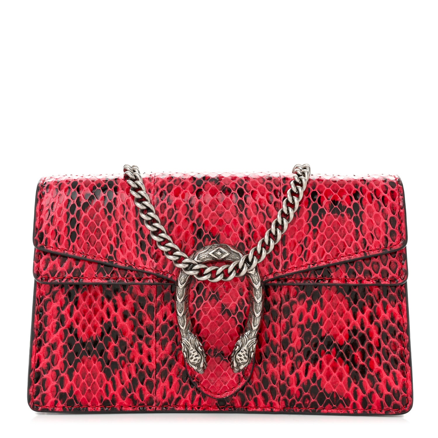 Gucci Snakeskin Super Mini Dionysus Shoulder Bag Red 1 of 10