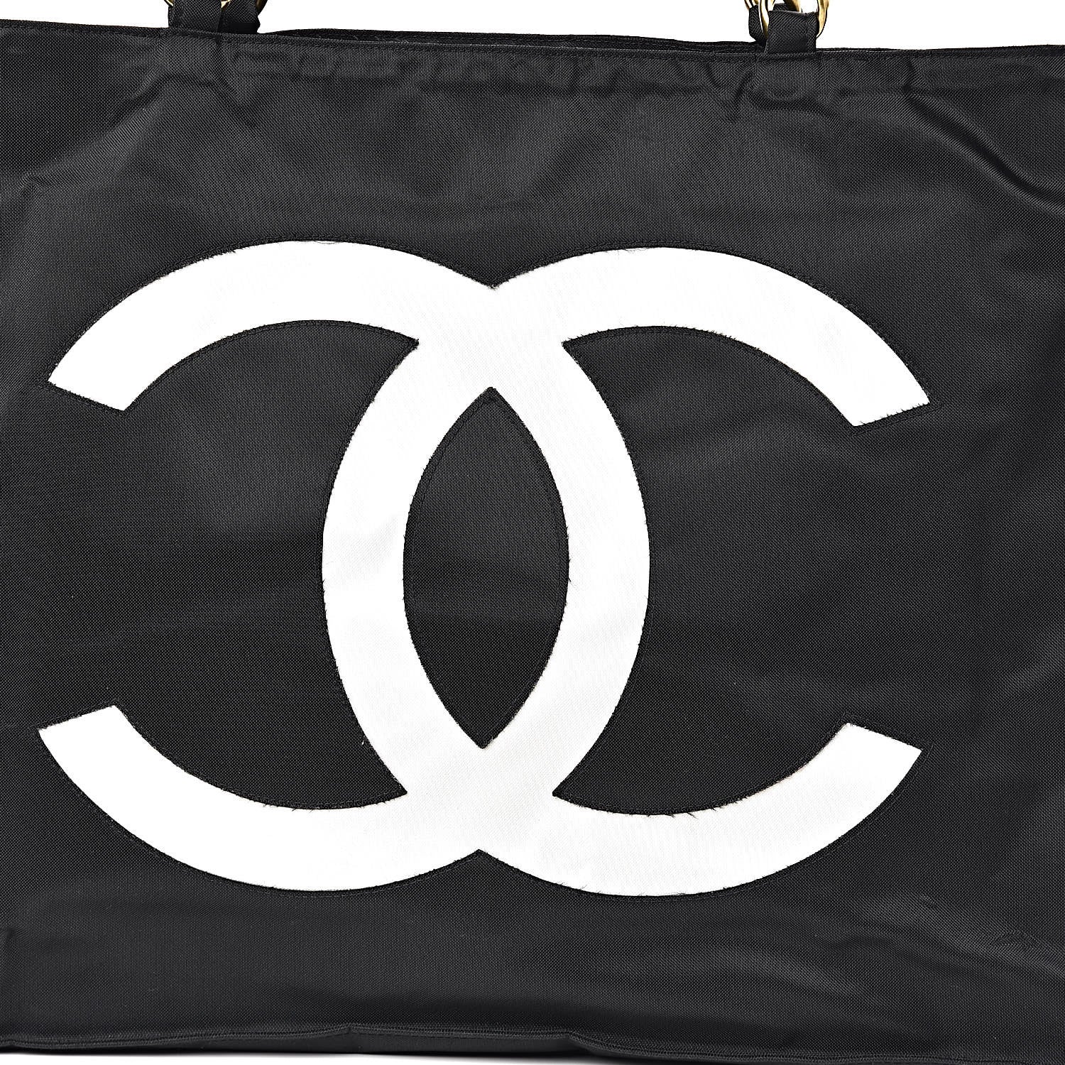 Chanel Canvas Chain Jumbo CC Tote Black 12 of 13