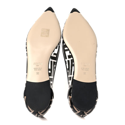 Fendi PVC Calfskin FF Colibri Ballerina Flats 38 Black 5 of 9