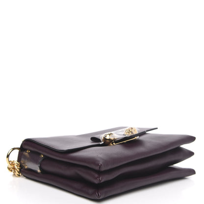 Alexander McQueen Grained Calfskin Twin Skull Chain Crossbody Burgundy 4 of 9