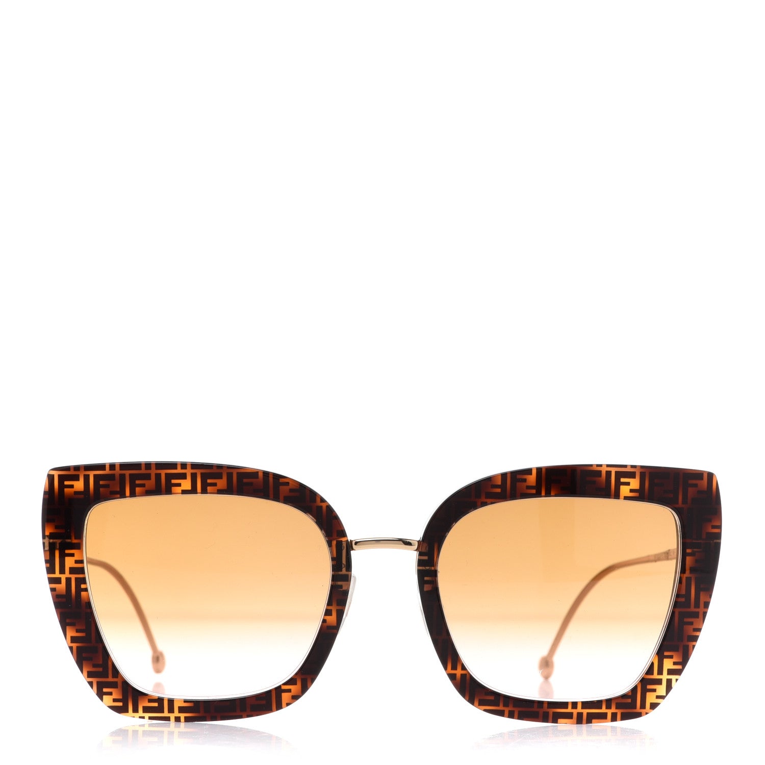 Fendi Acetate Metal F is Fendi FF Square Cat Eye Sunglasses FF 0424/F/S Havana 2 of 9