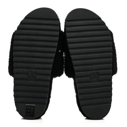 Louis Vuitton Shearling Monogram Giant Paseo Flat Comfort Mule 40 Black 5 of 9