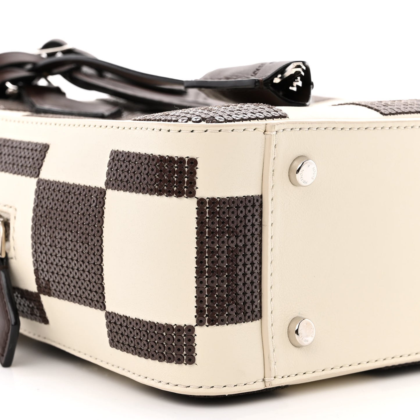 Damier Cubic Sequin Runway Square Tote Brown