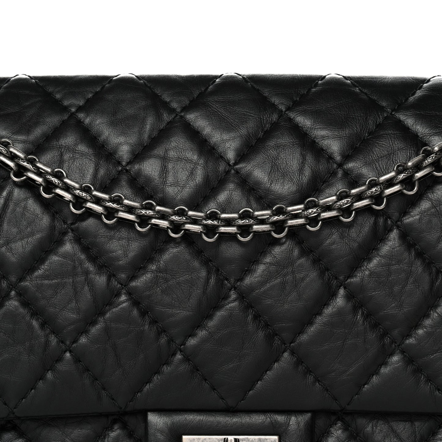 Aged Calfskin Quilted 2.55 Reissue 226 Flap Black