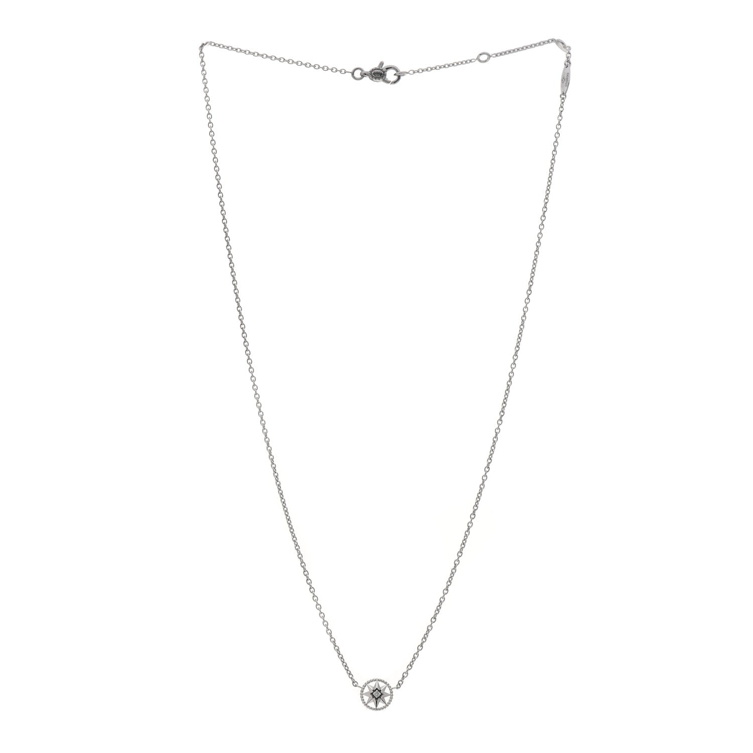 Christian Dior 18K White Gold Diamond Rose Des Vents Necklace 3 of 6