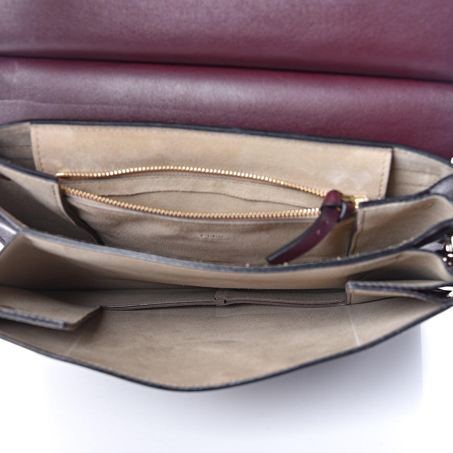 Suede Calfskin Medium Faye Shoulder Bag Dark Purple