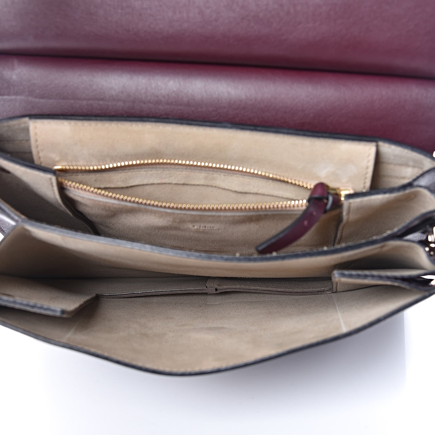 Chloe Suede Calfskin Medium Faye Shoulder Bag Dark Purple 5 of 17