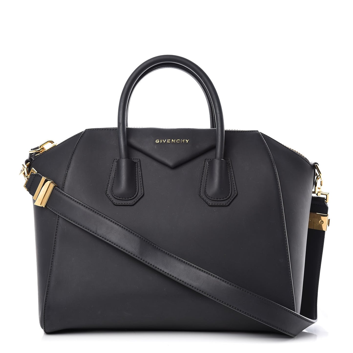 Rubber Effect Calfskin Medium Antigona Black