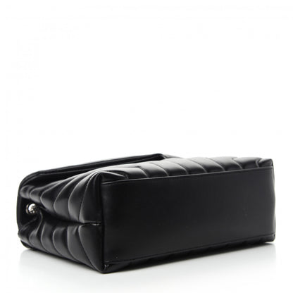 Saint Laurent Calfskin Y Quilted Monogram Small Loulou Chain Satchel Black 4 of 11