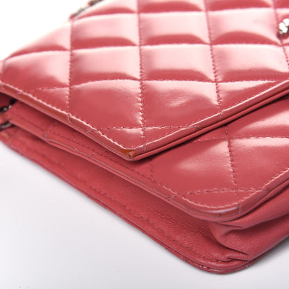 Chanel Patent Quilted Brilliant Wallet On Chain WOC Pink 24 of 25