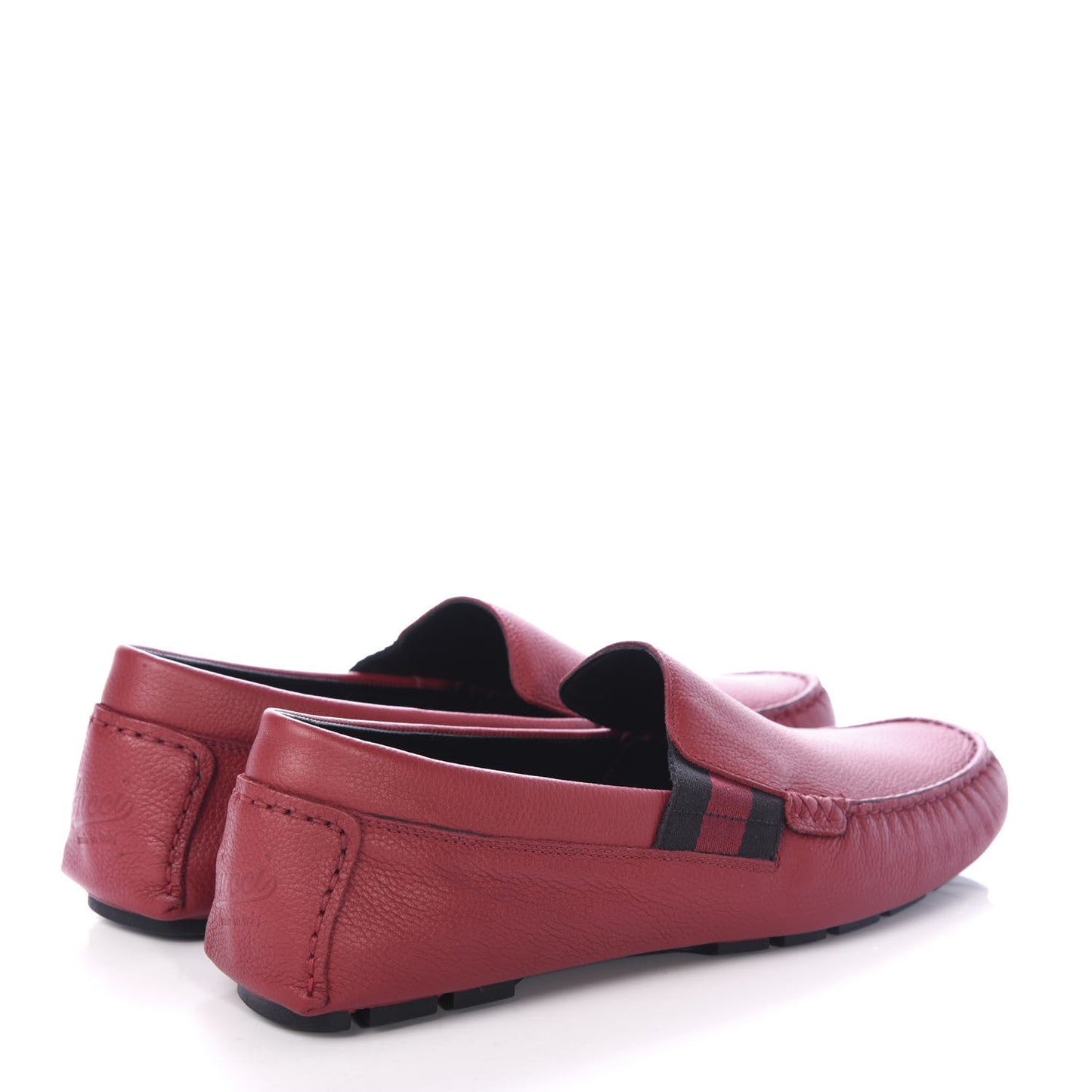 Calfskin Web Mens Driver Loafers 8 Red