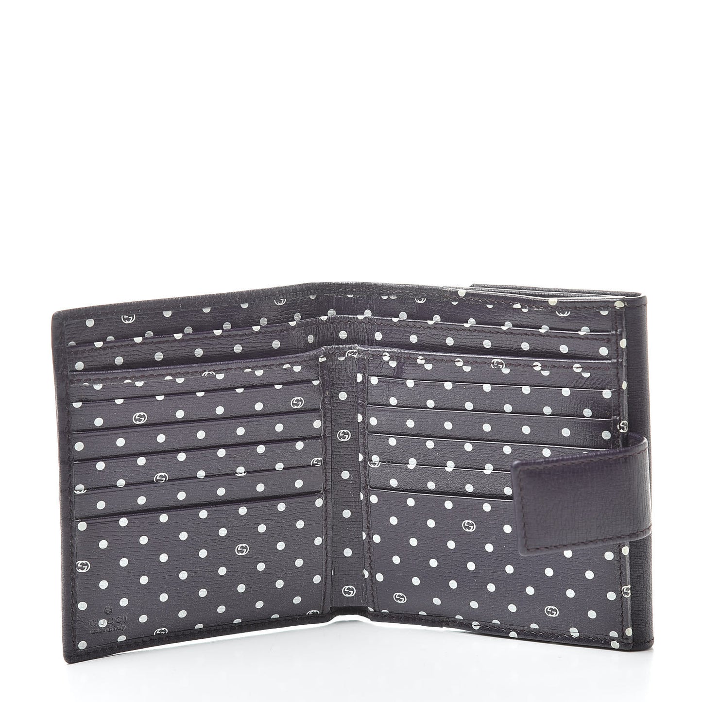 Calfskin Interlocking G French Flap Wallet Purple