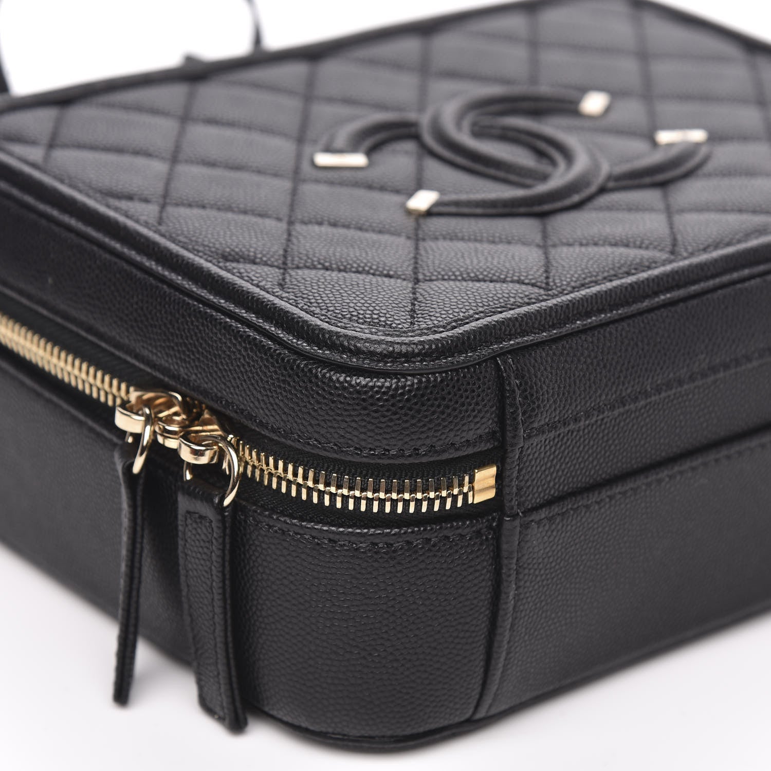 Chanel Caviar Quilted Medium CC Filigree Vanity Case Black 8 of 10