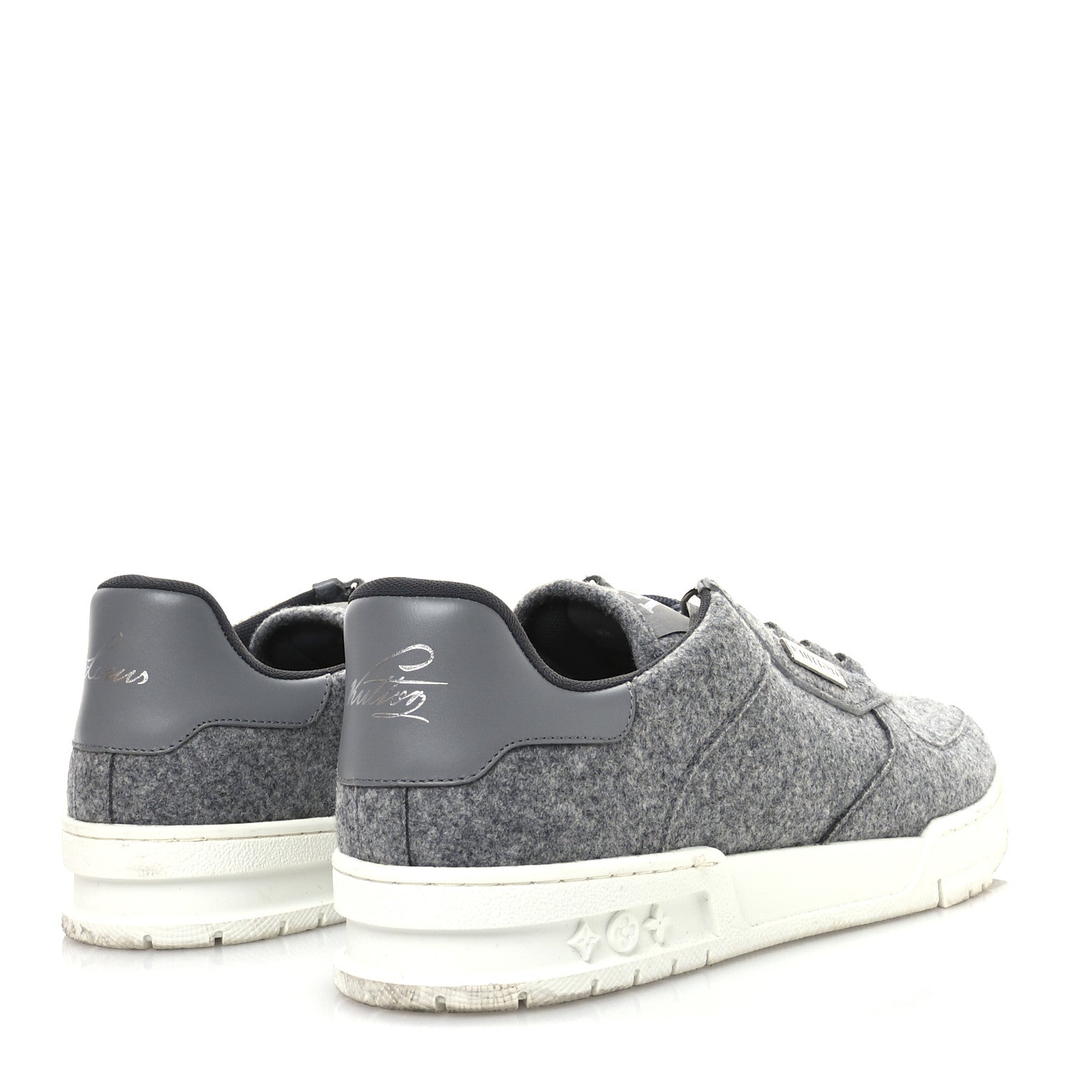 Louis Vuitton Wool Mens LV Trainer Sneakers 10 Grey 5 of 9