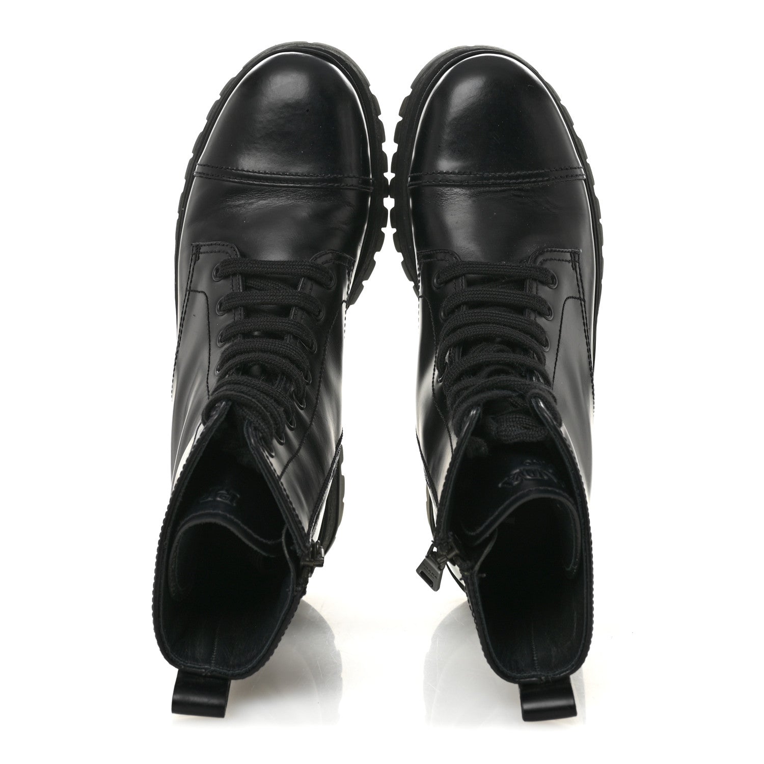 Prada Spazzolato Chocolate 50mm Combat Boots 36.5 Black 3 of 12
