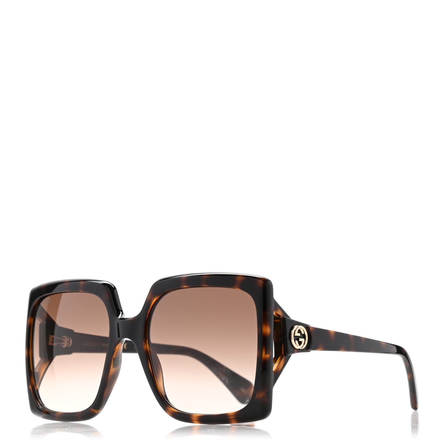 Gucci Acetate Square Frame Sunglasses GG0876S Tortoise 1 of 8
