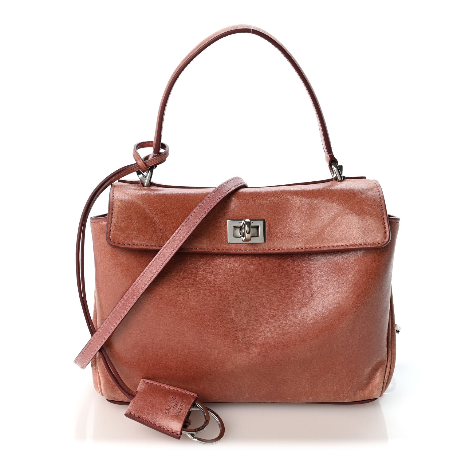 Balenciaga Vegetable Tanned Lambskin Mini Rodeo Top Handle Handbag Rose Quartz 1 of 13