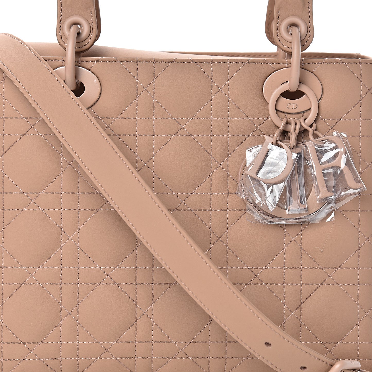 Ultra Matte Calfskin Cannage Medium Lady Dior Beige