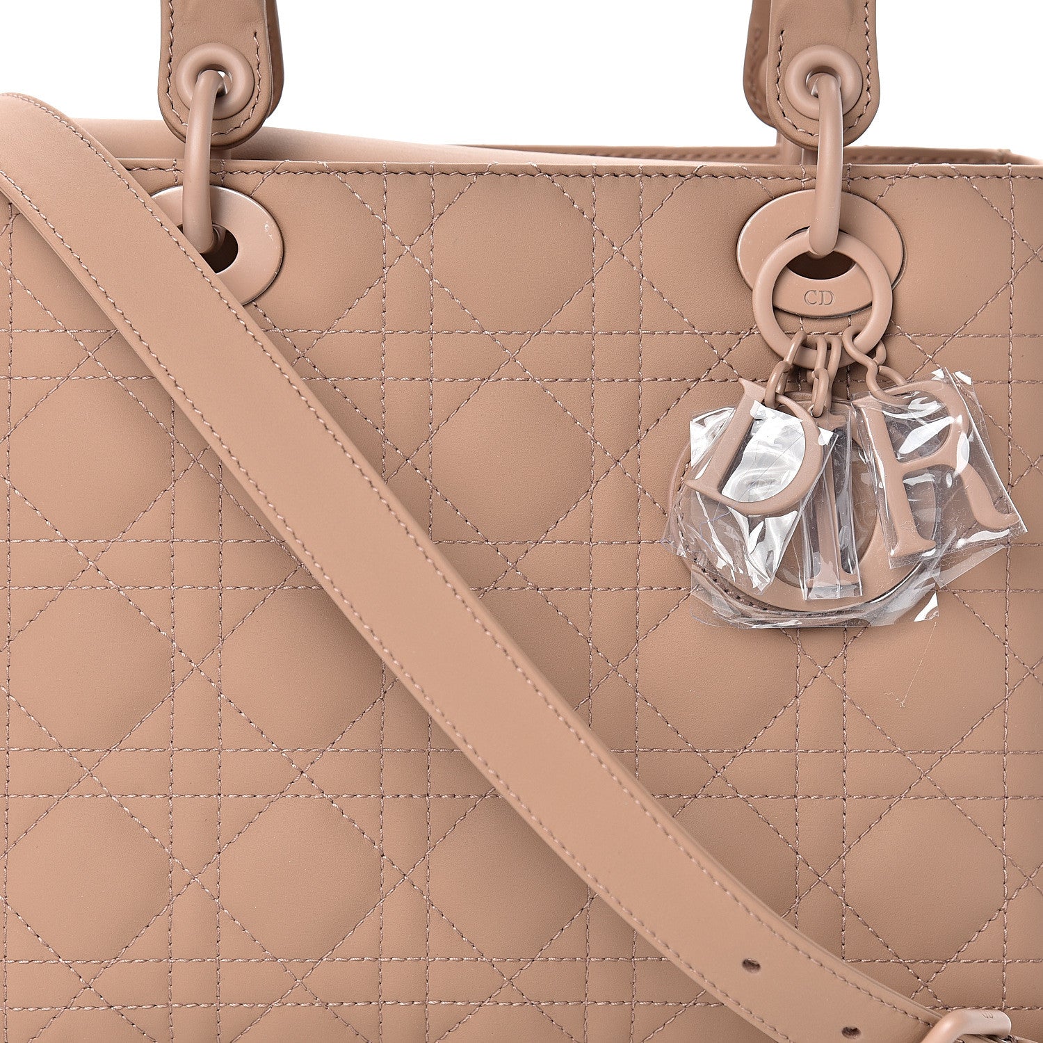 Christian Dior Ultra Matte Calfskin Cannage Medium Lady Dior Beige 7 of 12