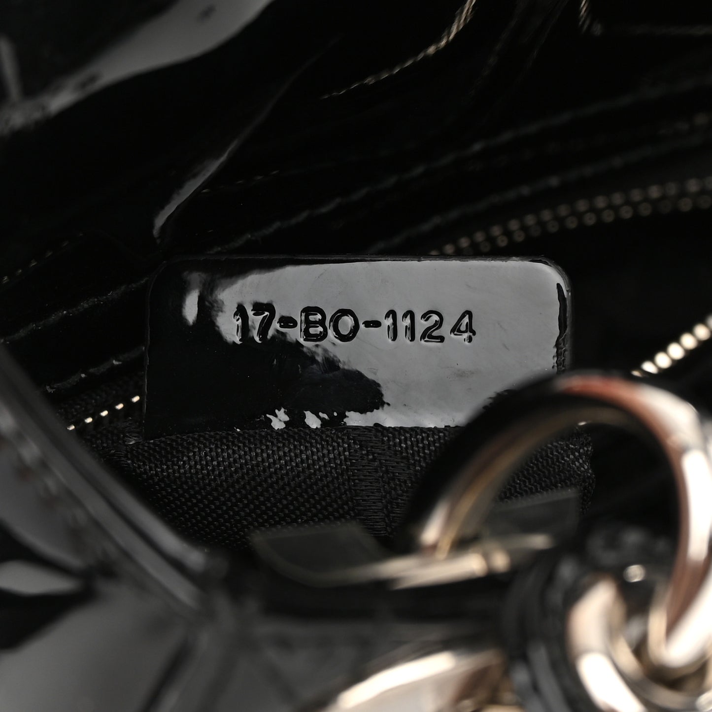 Patent Cannage Mini Lady Dior Black