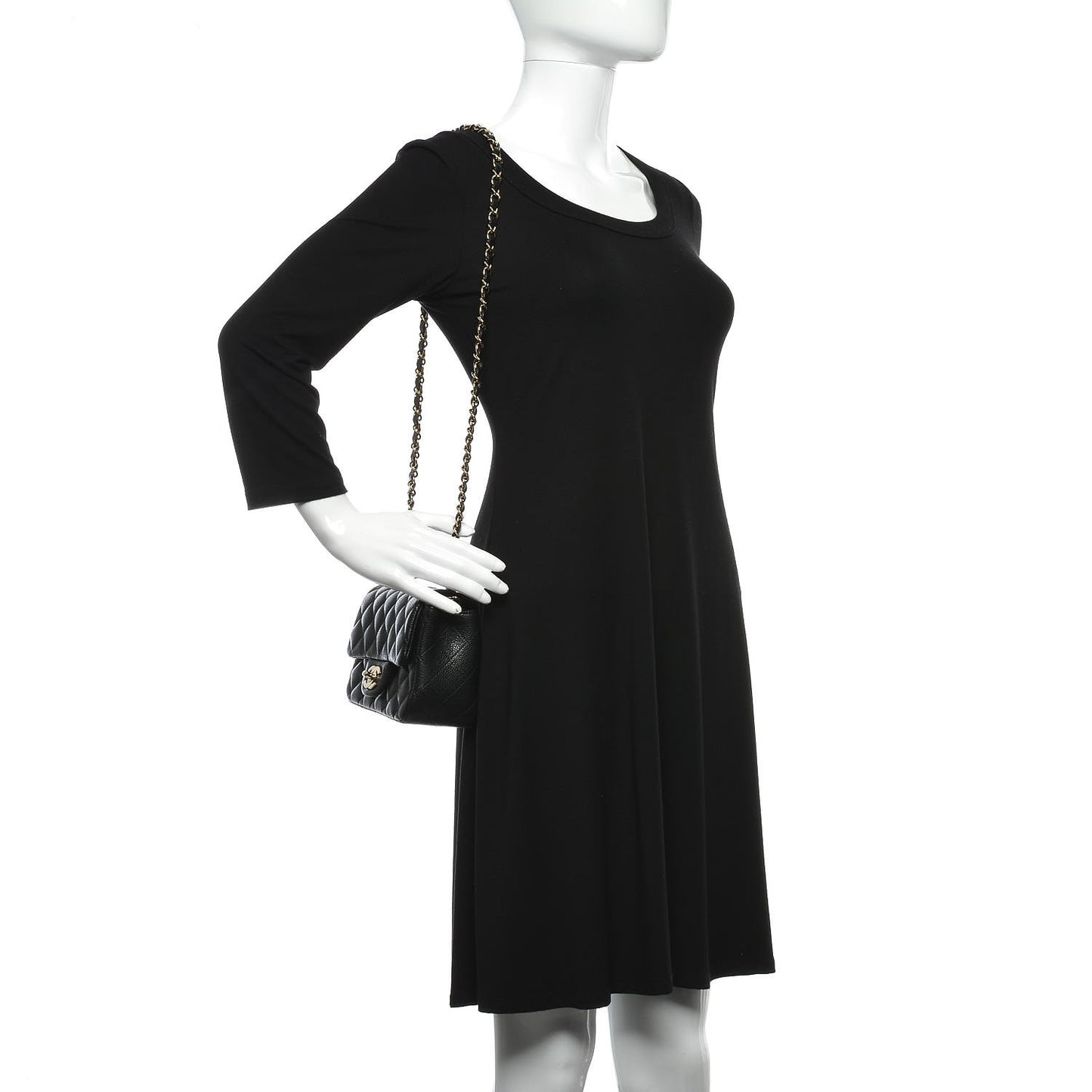 Caviar Quilted Mini Square Flap Black