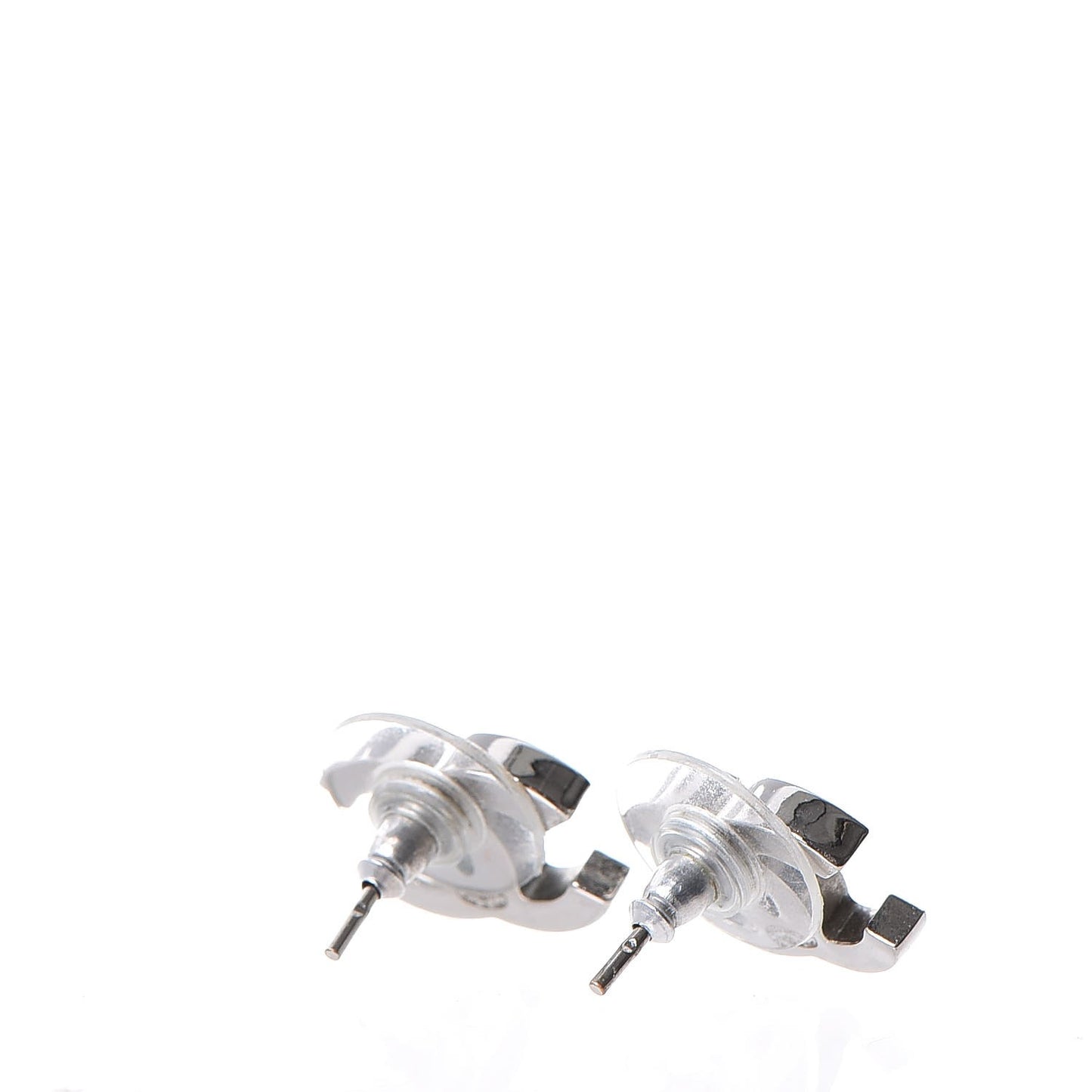 Crystal CC Earrings Silver