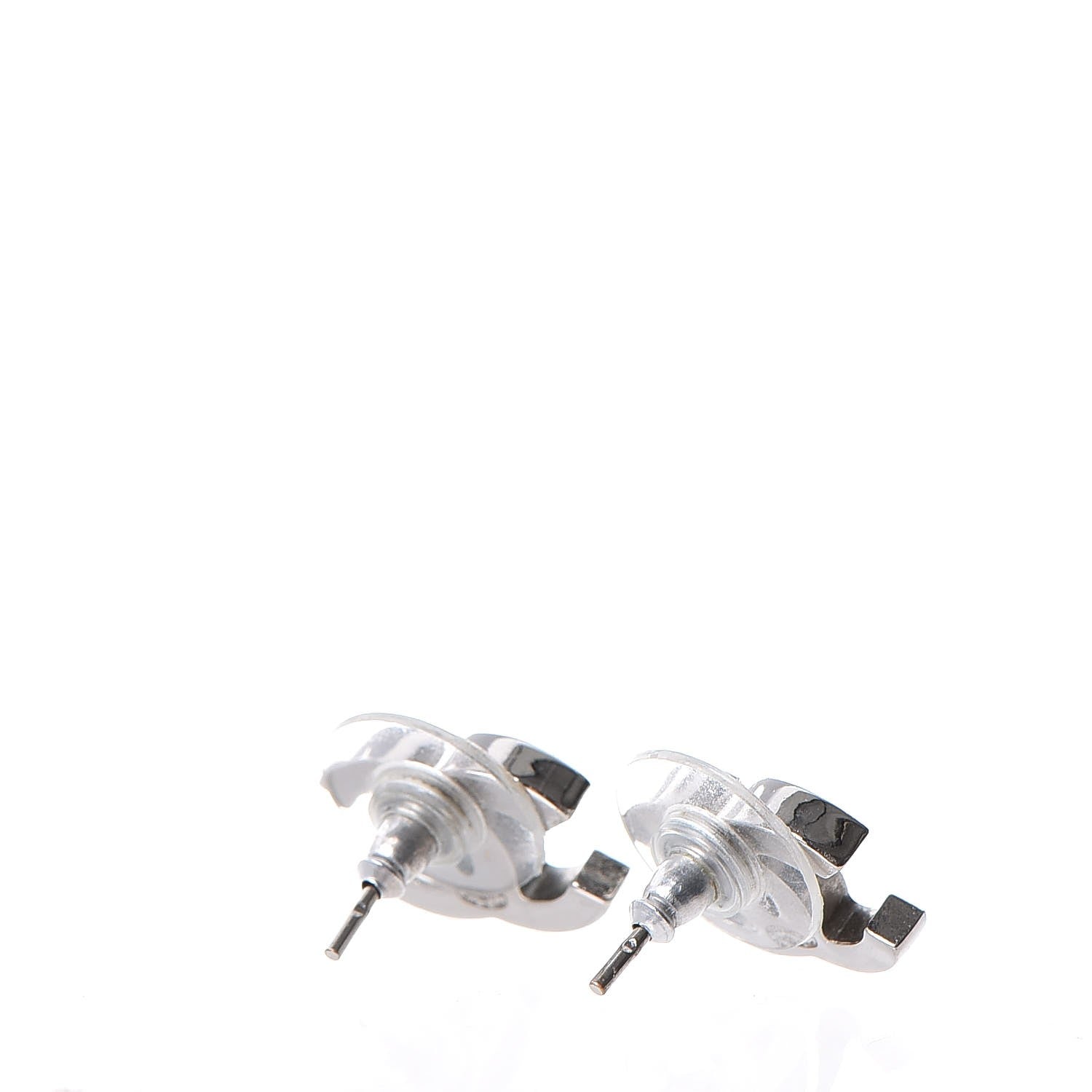 Chanel Crystal CC Earrings Silver 3 of 6