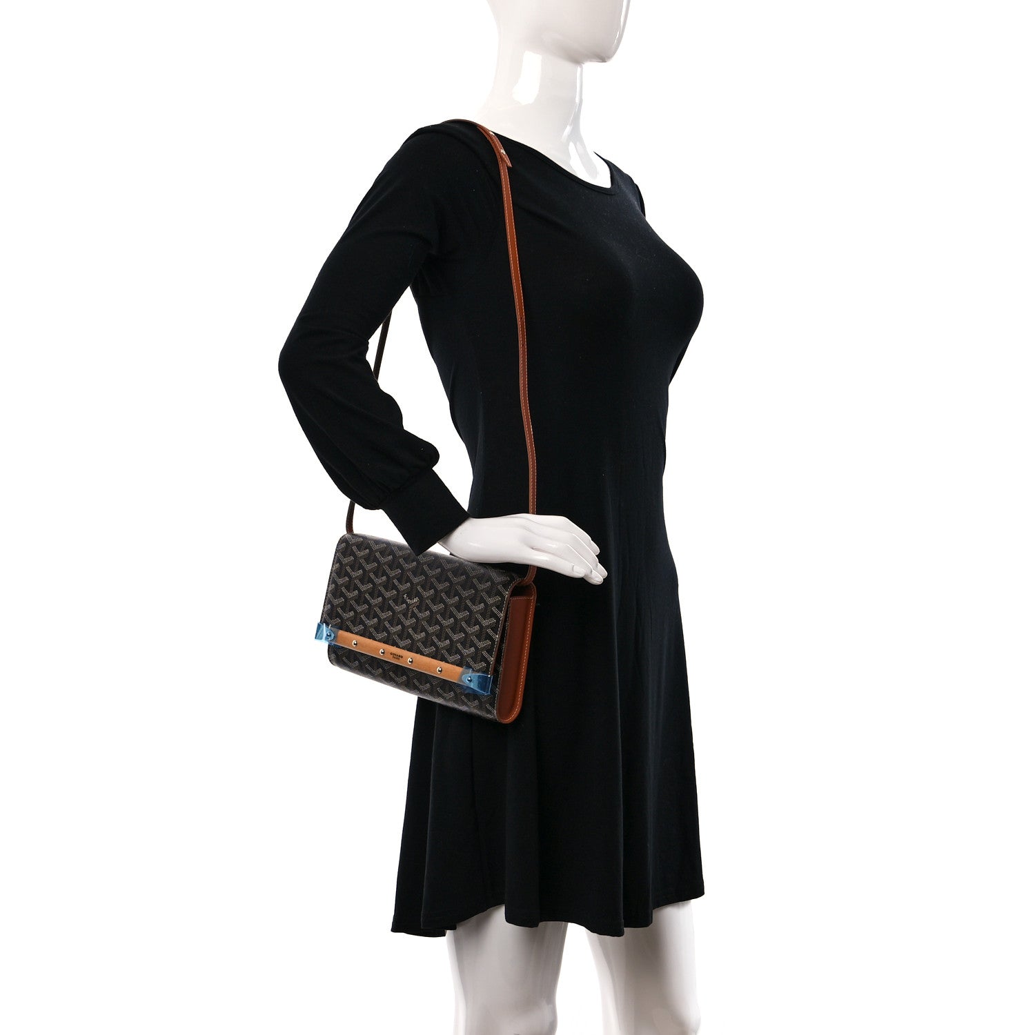 Goyard Goyardine Monte Carlo Bois Clutch With Strap Black Gold 2 of 9