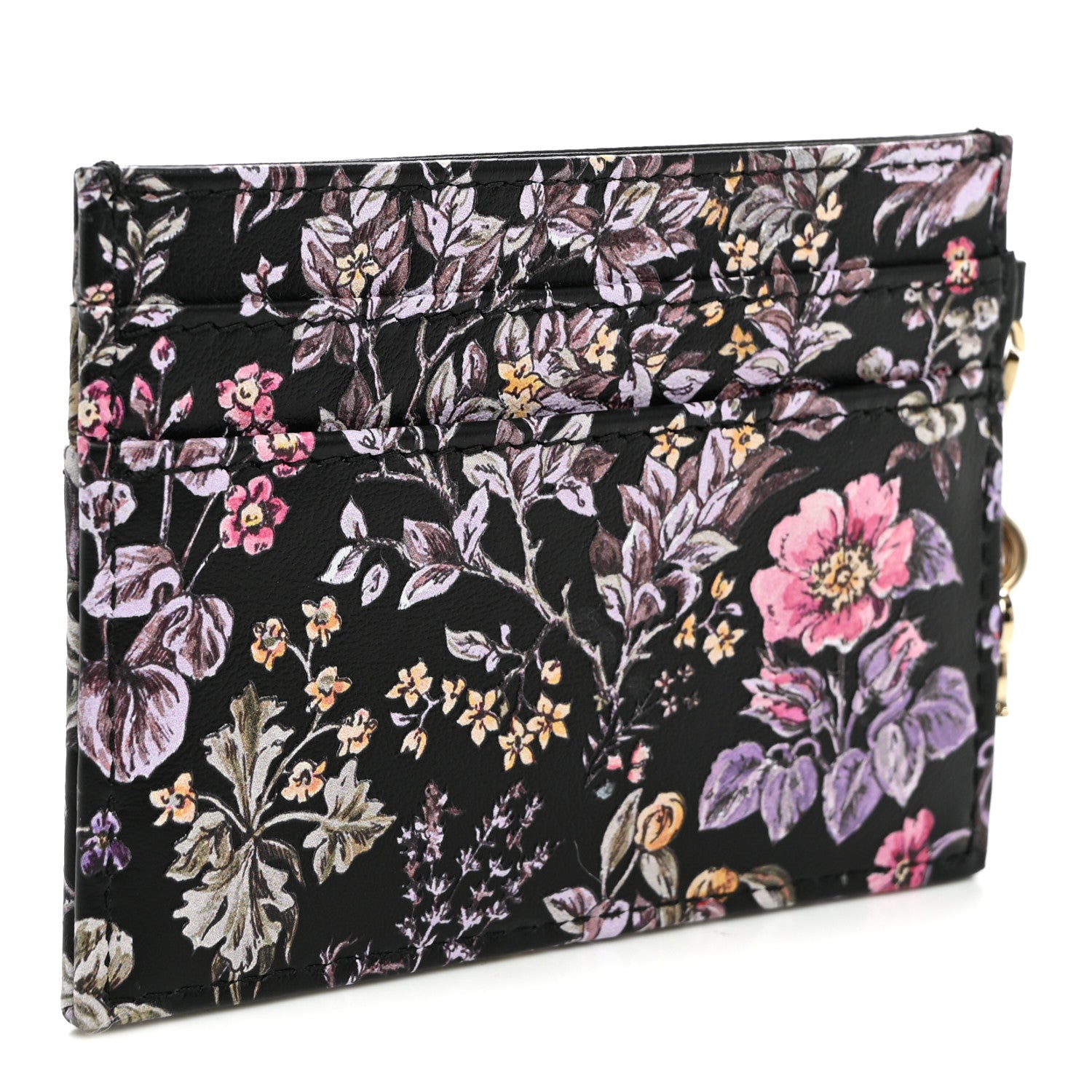 Christian Dior Calfskin Millefiori Printed Miss Dior Glycine Card Holder  Black 3 of 8