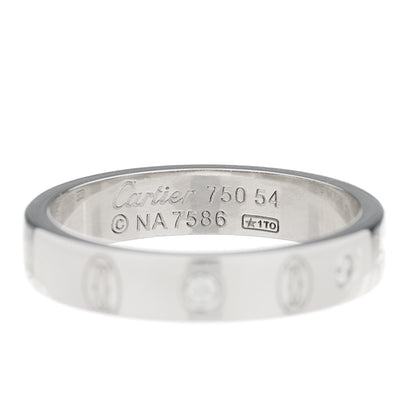 Cartier 18K White Gold Diamond 4mm Happy Birthday Band Ring 54 6.75 4 of 5