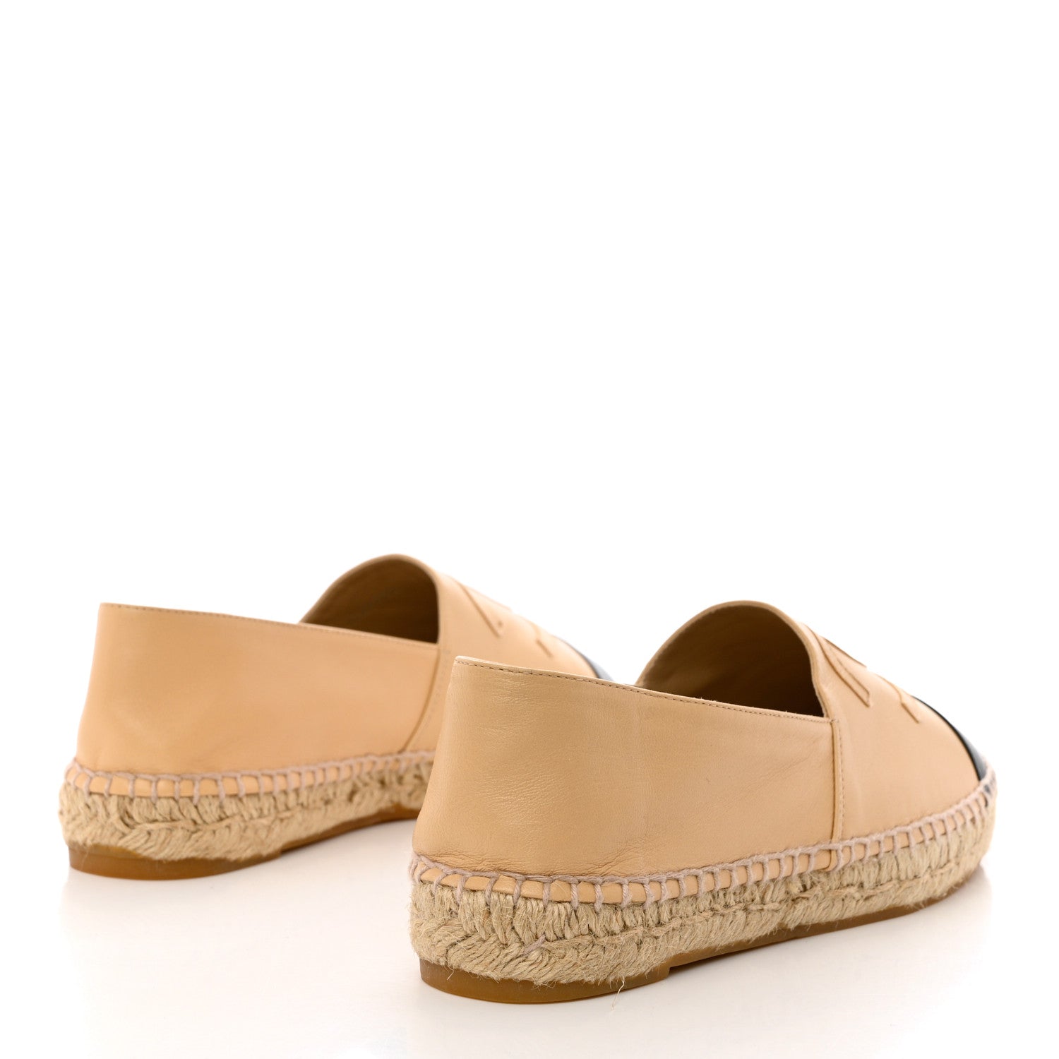 Chanel Lambskin CC Espadrilles 39 Beige Black 4 of 10