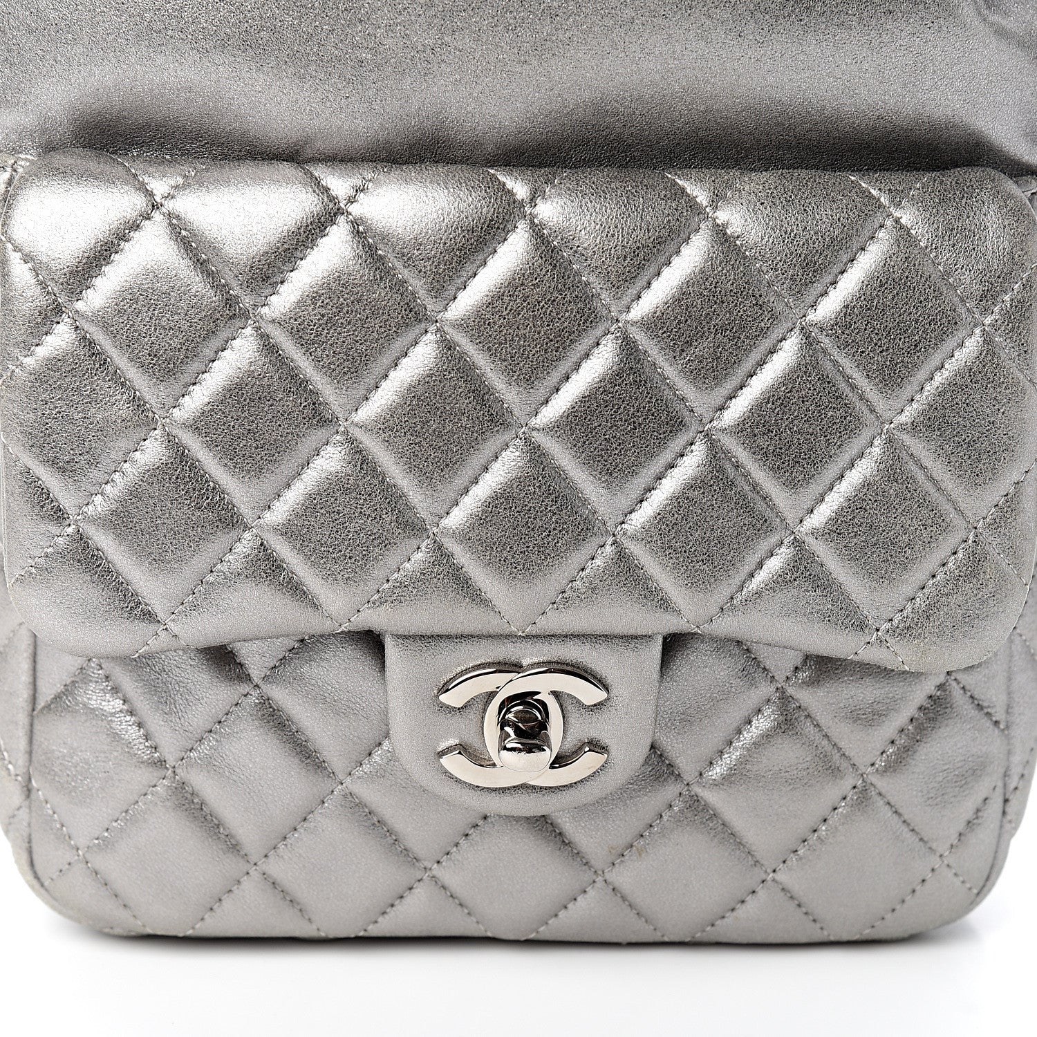 Chanel Metallic Lambskin Quilted Small In Seoul Backpack Silver 9 of 9