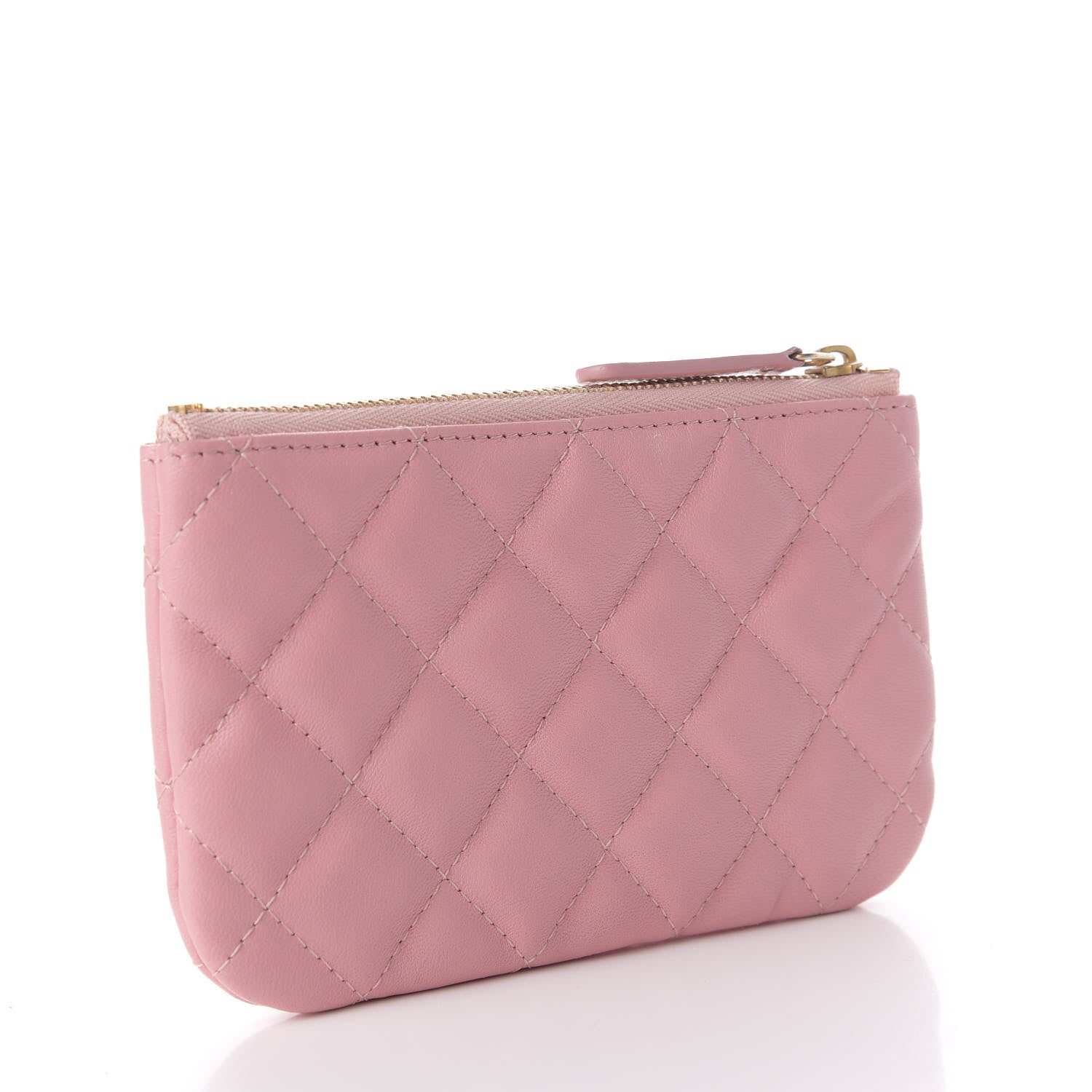 Chanel Lambskin Quilted Small Cosmetic Case Pink 3 of 7