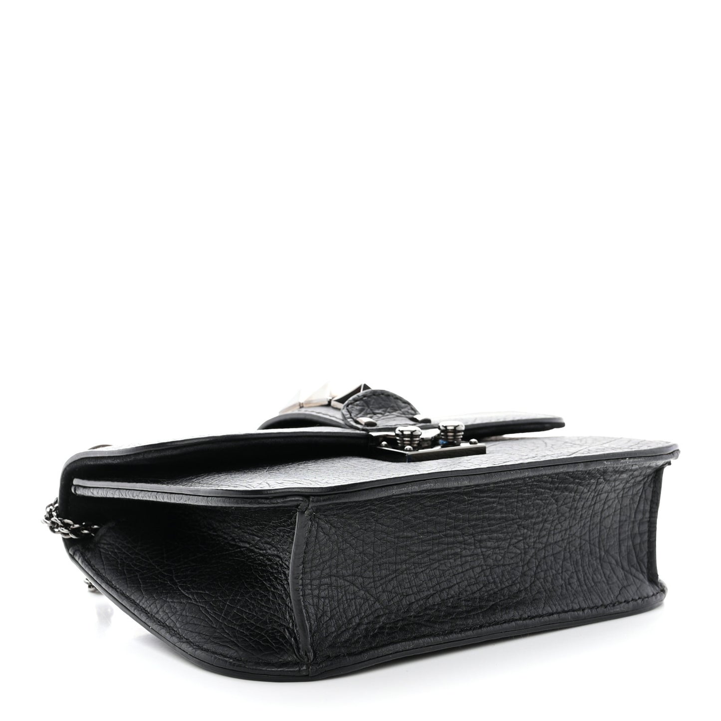 Vitello Small Glam Lock Rockstud Flap Black