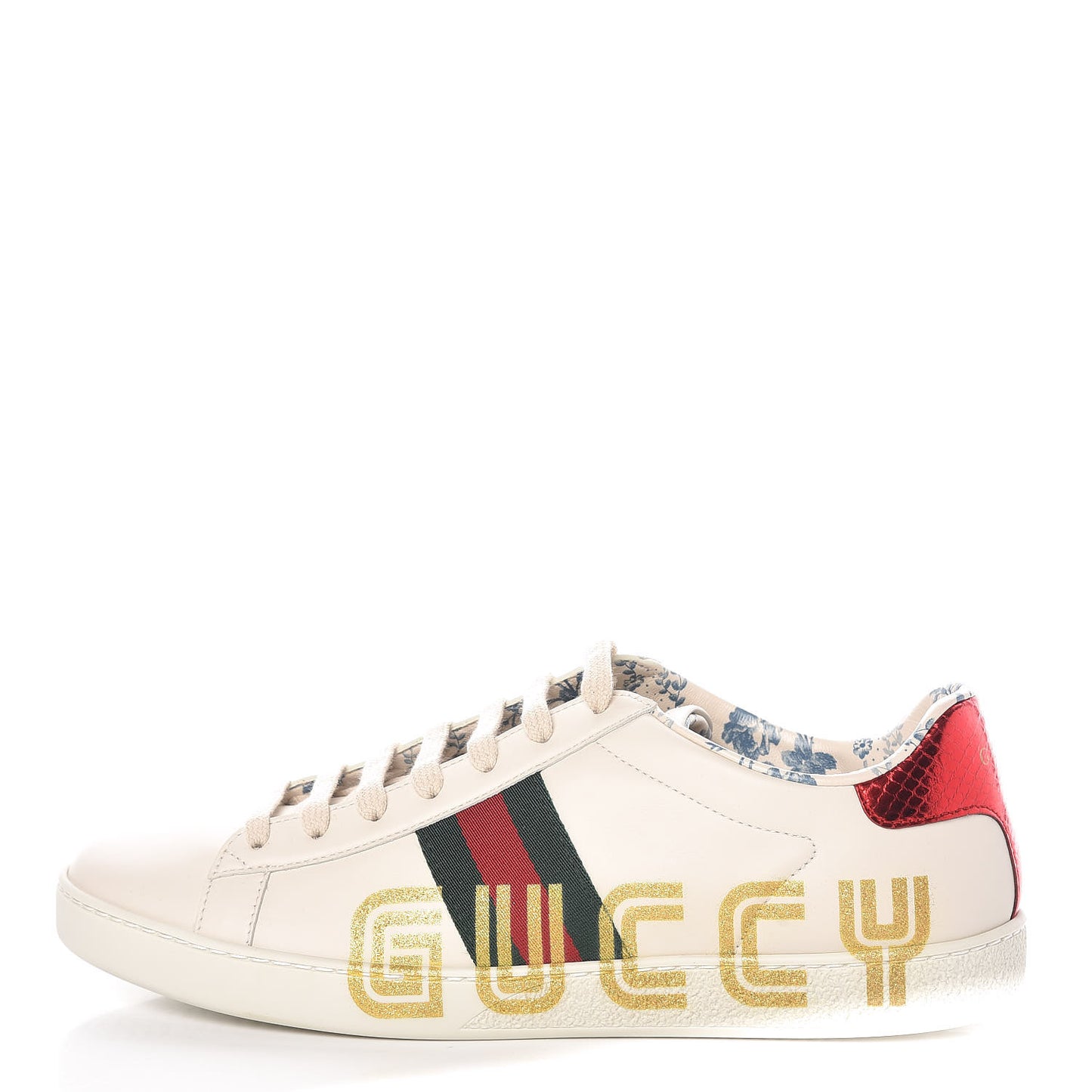 X SEGA Calfskin Ayers Web Guccy Womens Ace Sneakers 41 White