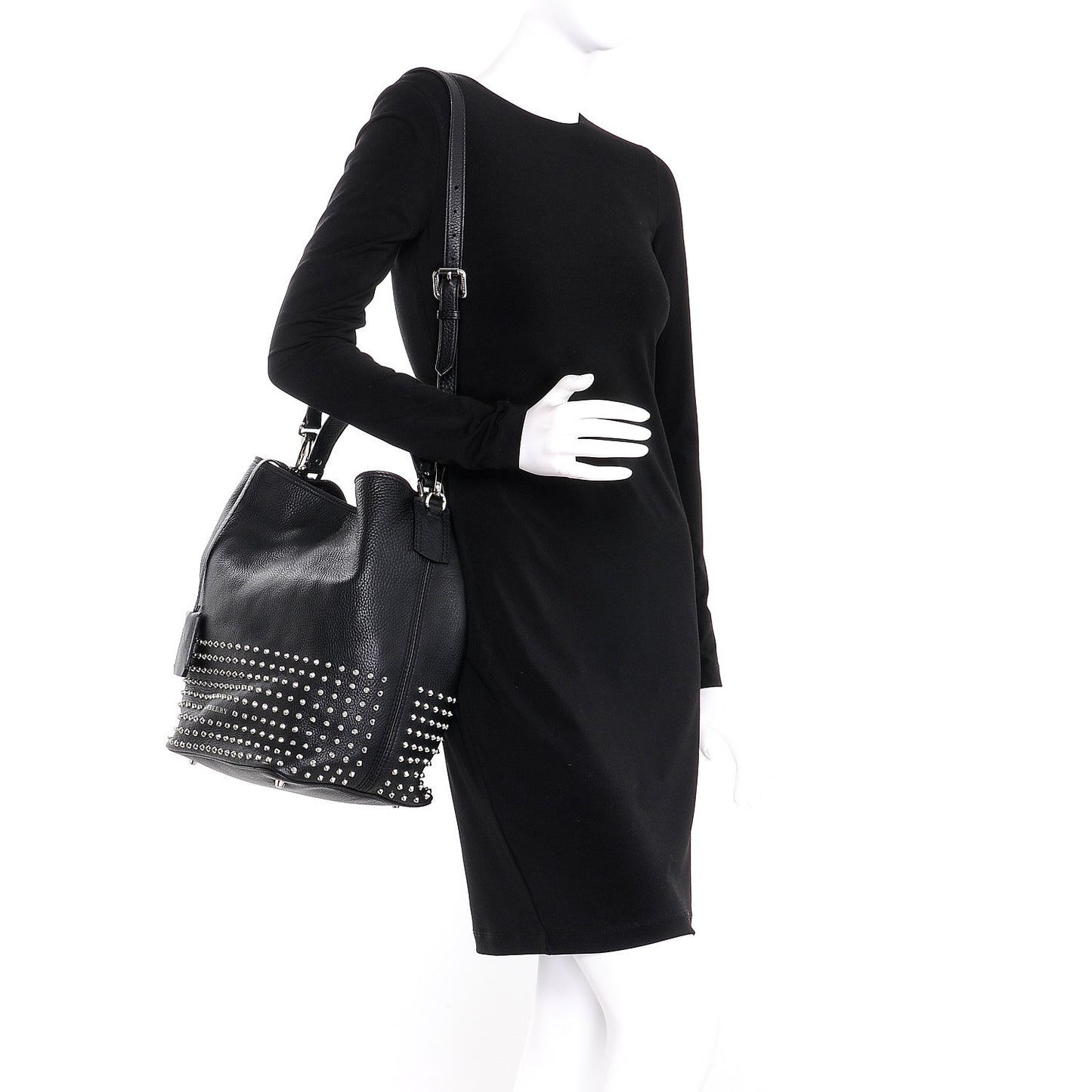 Calfskin Studded Medium Susanna Hobo Black