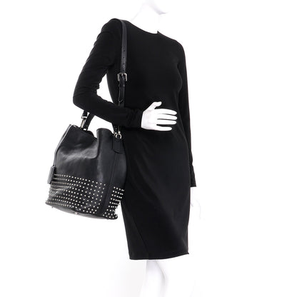 Burberry Calfskin Studded Medium Susanna Hobo Black 2 of 9
