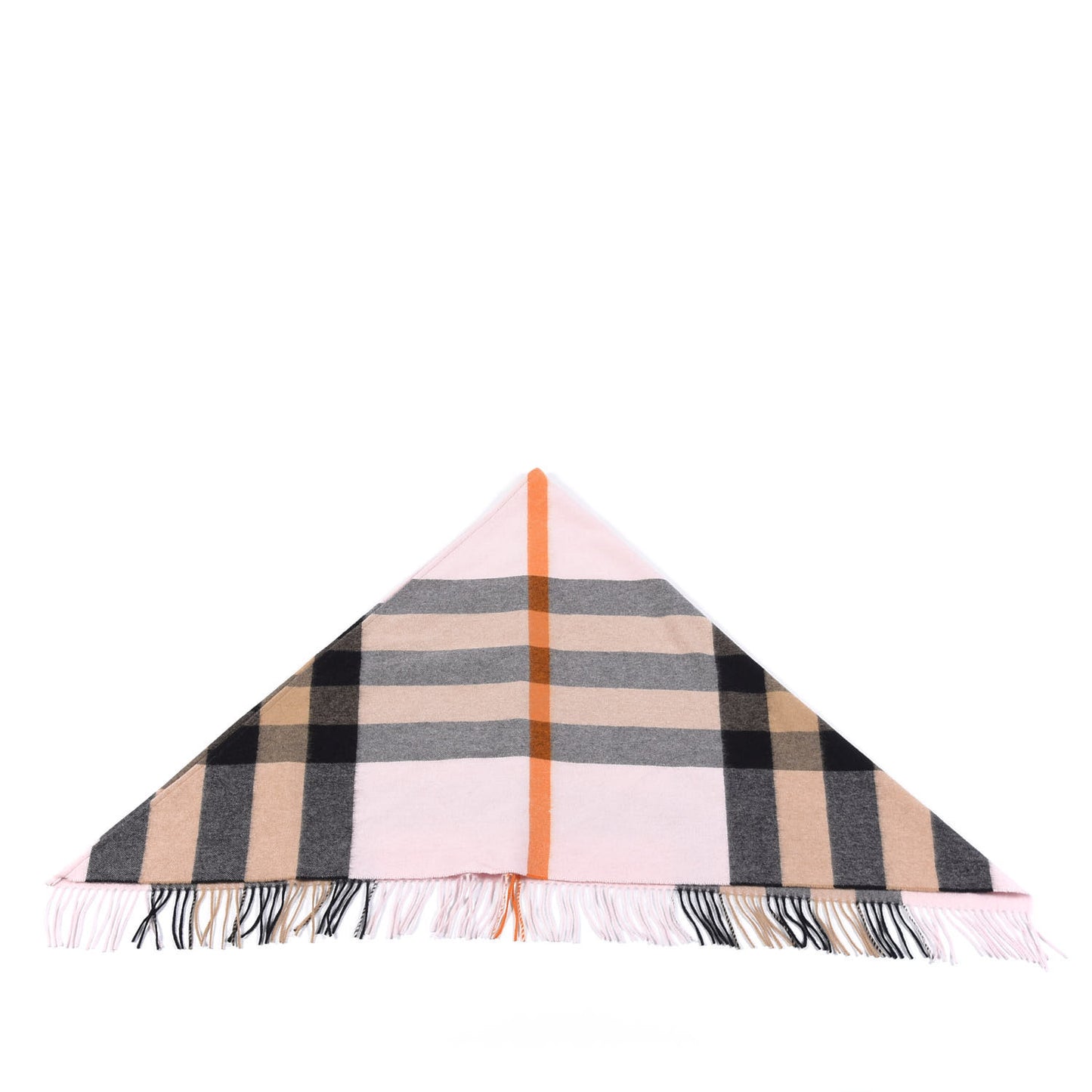 Cashmere Check Bandana Scarf Camel Ash Rose